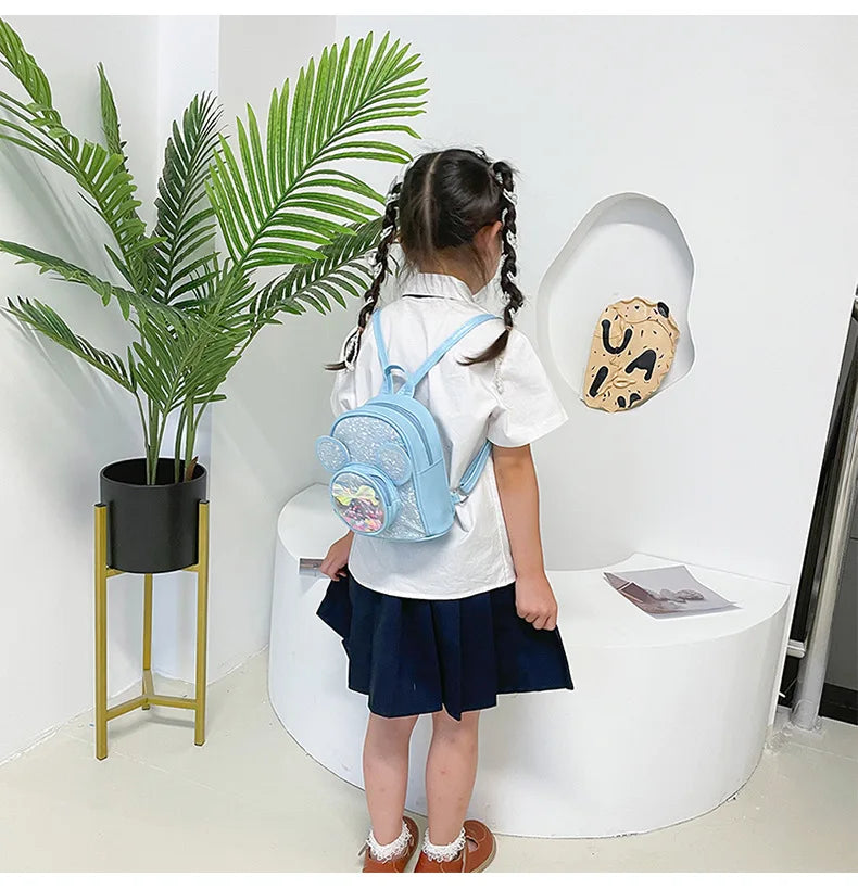 Cute Sequin Backpack for Girls - Cartoon Princess Kindergarten Schoolbag - ZOOMNSTORE