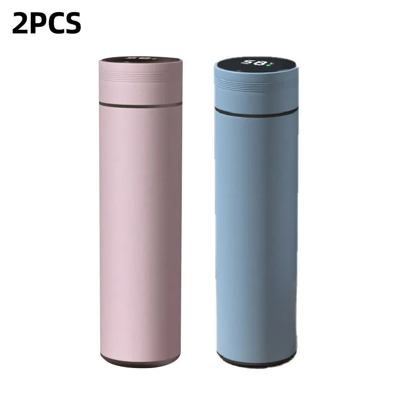 Smart Stainless Steel Water Bottle - 500ml Thermos with Temperature Display Leakproof Vacuum Flask Ideal Coffee Cup Gift - ZOOMNSTORE