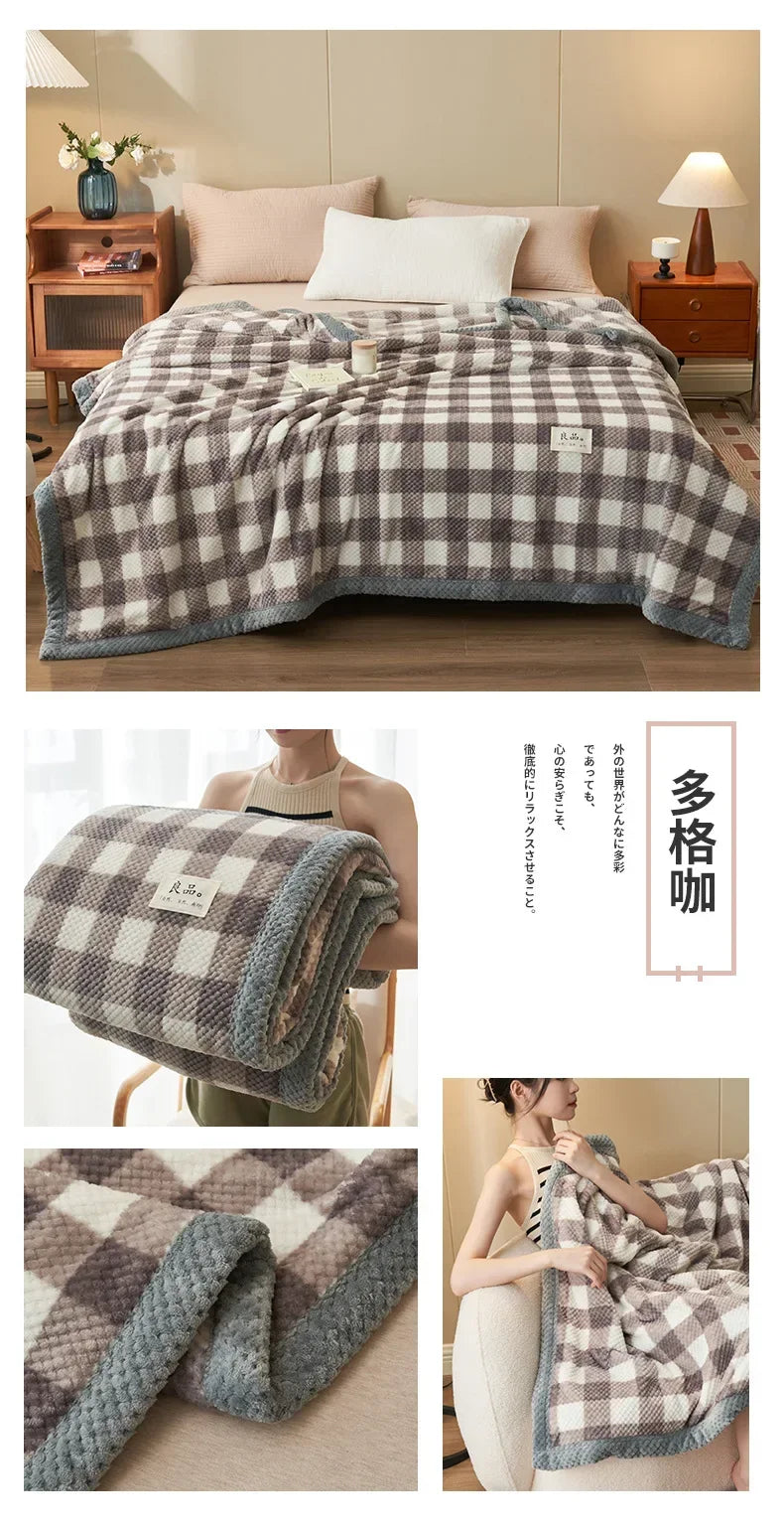 Soft Chenille Knit Throw Blanket - Handmade Machine Washable Cozy for Couch Bed - ZOOMNSTORE