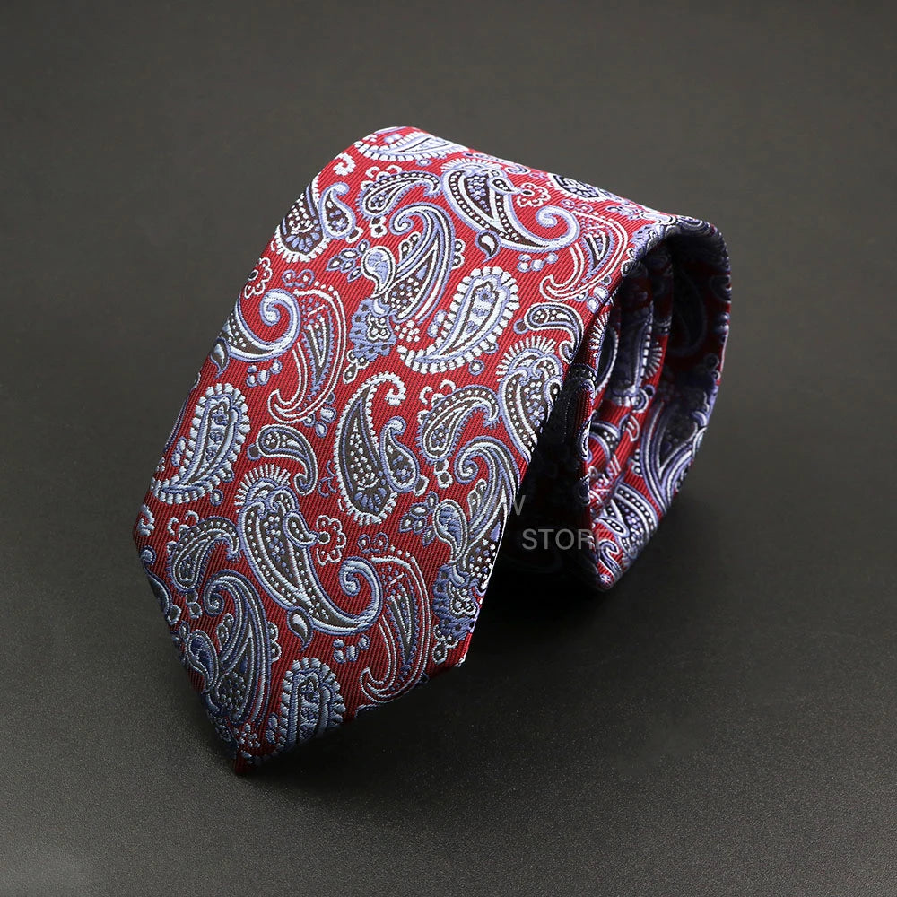 Mens Paisley Necktie - Grey Brown Green Wedding Business Tie