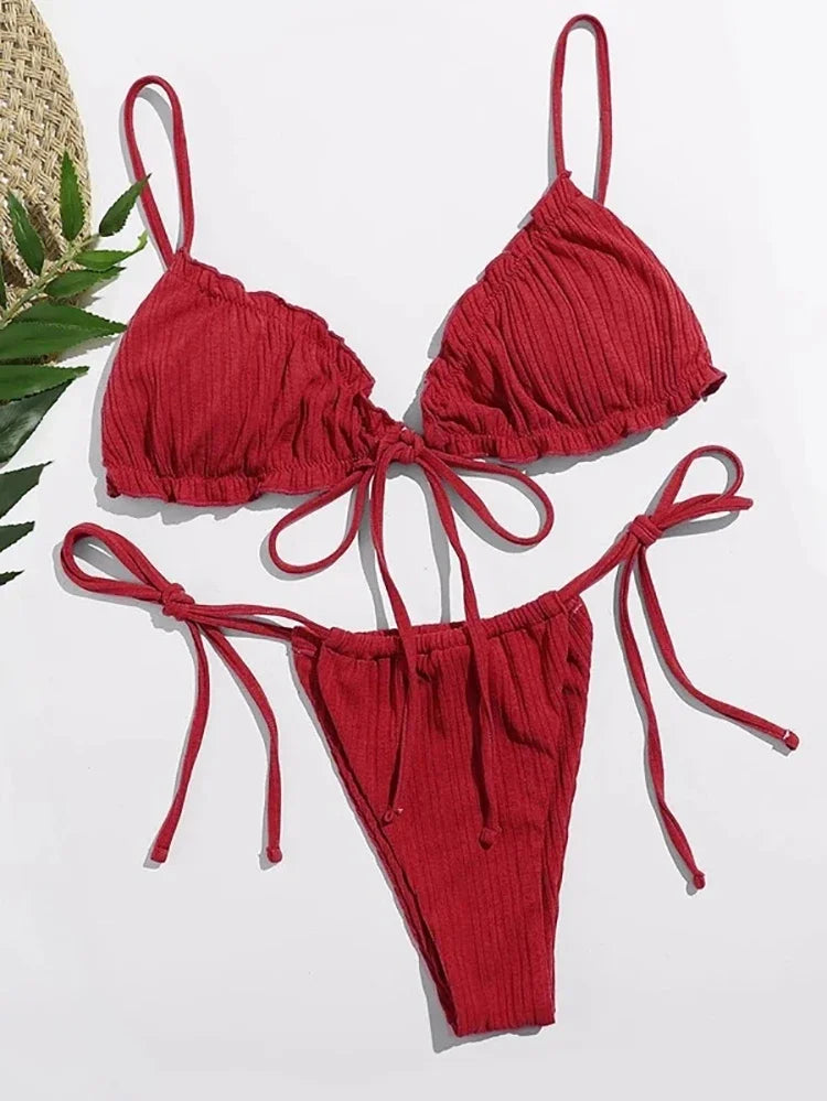 Sexy Bikini Swimsuit - Women Swimwear Two Piece Bandage Bikini Set With Push Up - ZOOMNSTORE