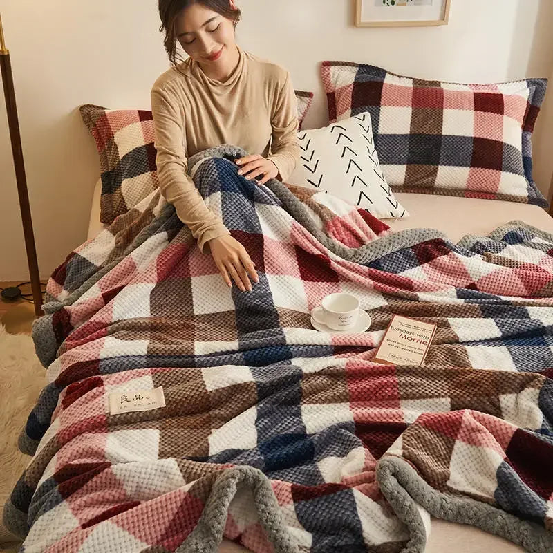 Soft Chenille Knit Throw Blanket - Handmade Machine Washable Cozy for Couch Bed - ZOOMNSTORE