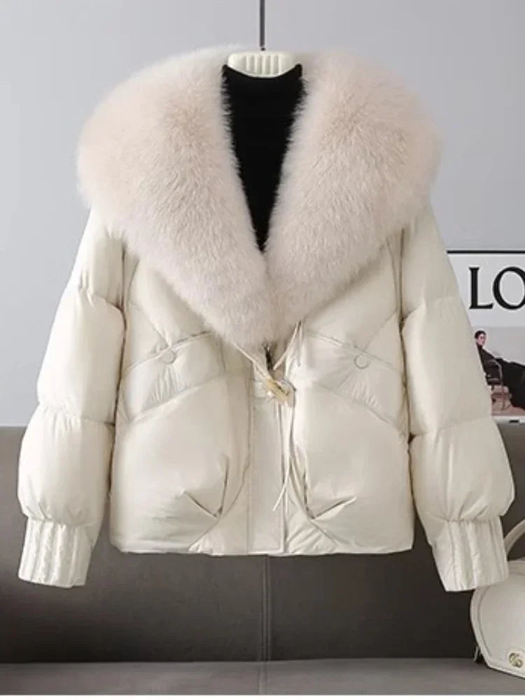 2026 Winter Thicke Warm Women's Parkas Removable Fur Collar Bread Coat Loose Chic Down Cotton Padded Casual New Coat Outwear