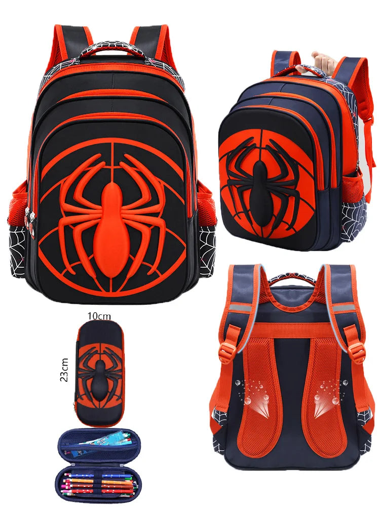 Spider Backpack Pencil Case Set - Waterproof School Bag for Boys - ZOOMNSTORE