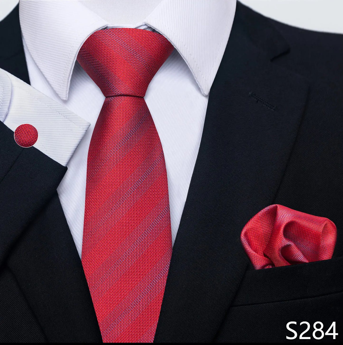 Mens Blue Gold Tie Pocket Square Set - Wedding Party Accessories