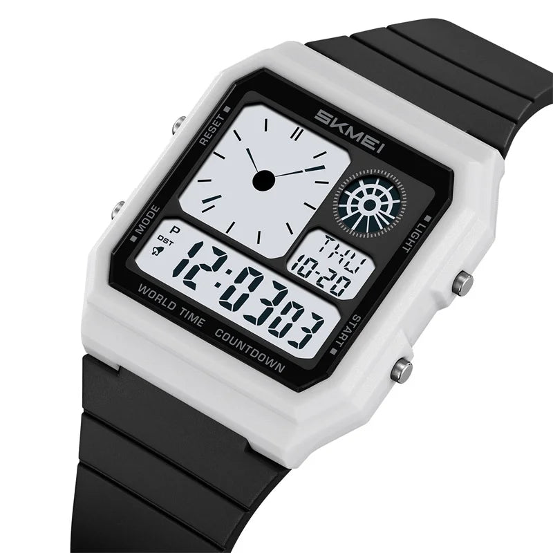 Military Sports Watch - Analog Digital Display Men’s Waterproof Swimming Wristwatch