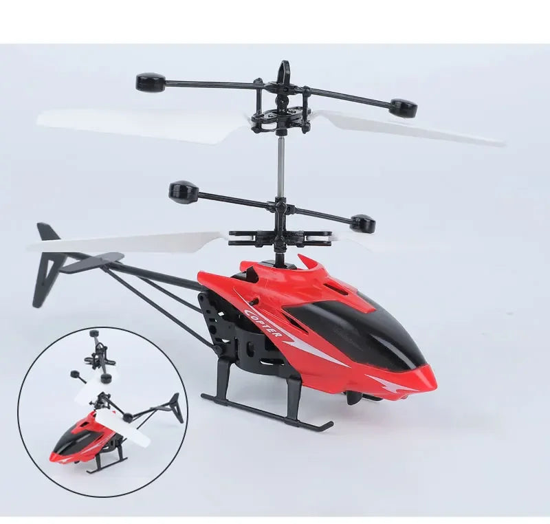 Rechargeable Mini RC Drone - Safe Fall-Resistant Helicopter Toy for Kids No Remote Control Battery - ZOOMNSTORE