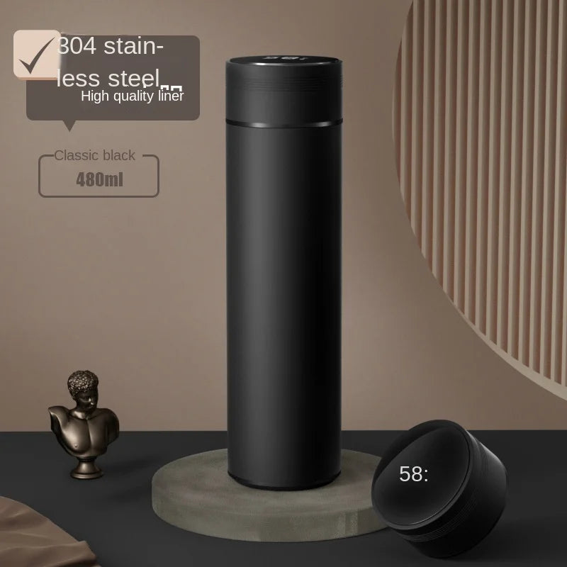 Smart Stainless Steel Water Bottle - 500ml Thermos with Temperature Display Leakproof Vacuum Flask Ideal Coffee Cup Gift - ZOOMNSTORE