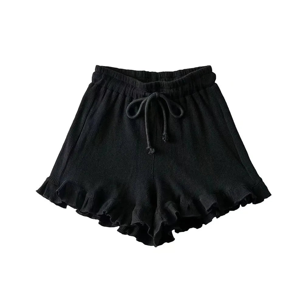 Women's Ruffled Shorts – Y2K High-Waist Loose Summer Shorts