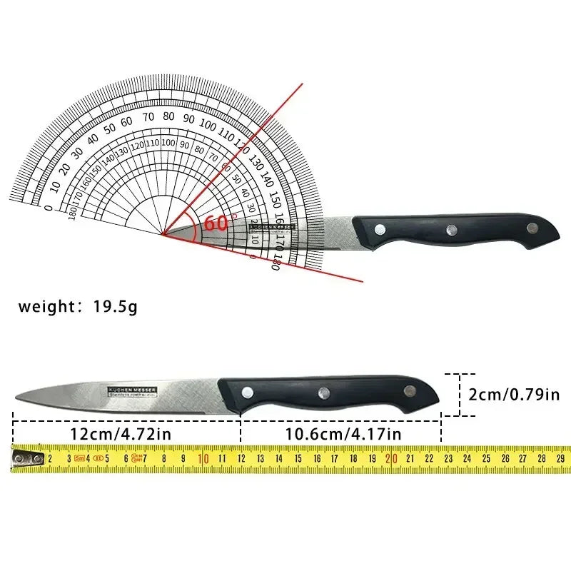 Black Fruit Knife Set - Professional Chef Knives Sharp Portable Anti-Rust Anti-Stick