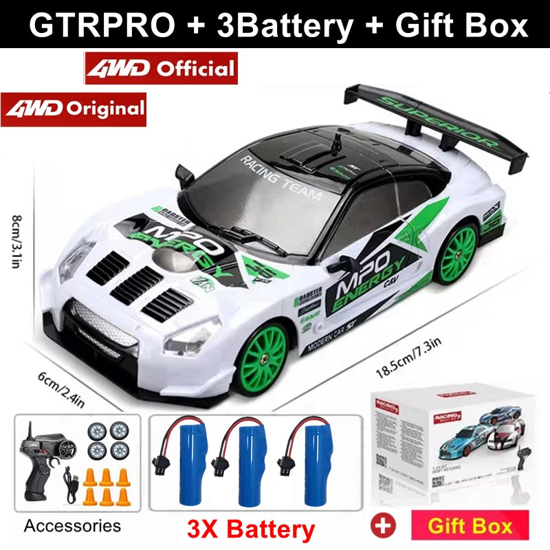 RC Drift Car 4WD - LED Remote Control Racing Vehicle for Kids Adults