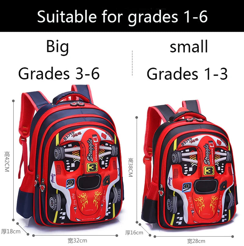 Waterproof 3D Car Backpack - Lightweight Preschool School Bag for Kids - ZOOMNSTORE