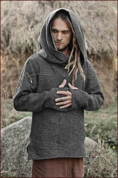 New Men's Fashion Thermal Long Sleeve Sweater Hoodies Vintage Hoodie Men