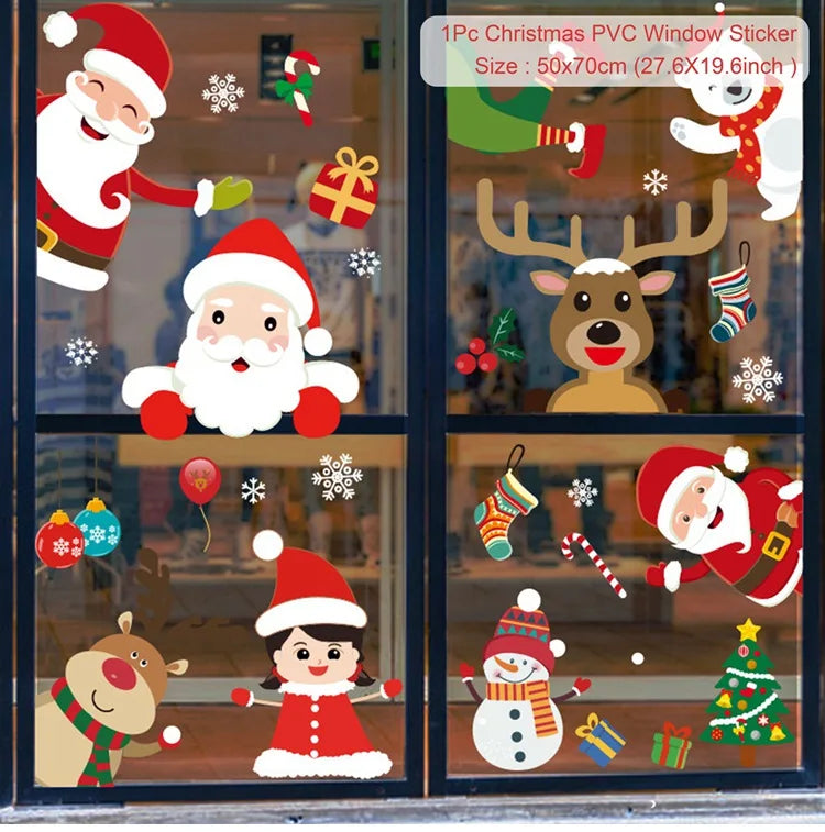 Merry Christmas Window Sticker - Holiday Home Decorations 2024-2025