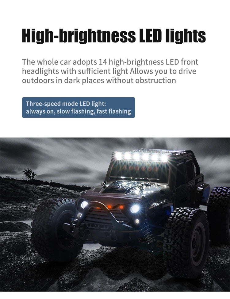 116 4WD RC Monster Truck - High Speed Drift Remote Control Car for Kids