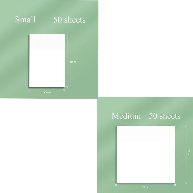 Transparent Waterproof Sticky Note Pads - 50100 Sheets for School Office