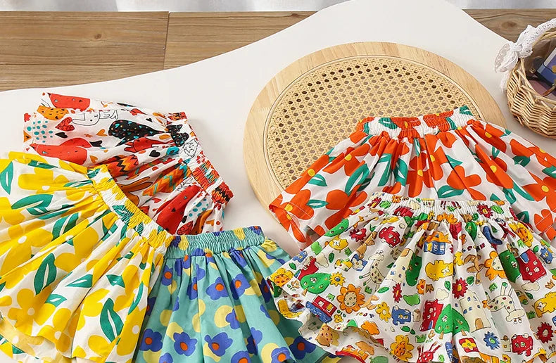 Kids Girls Skirt Shorts Summer Cotton Breathable Kids Skirt Pants Casual Baby Bloomers Children Short Pants Baby Stuff