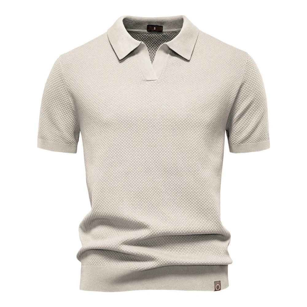 Men's Breathable Polo Shirt - Lightweight Stretch Short Sleeve Polo for Summer Casual Wear
