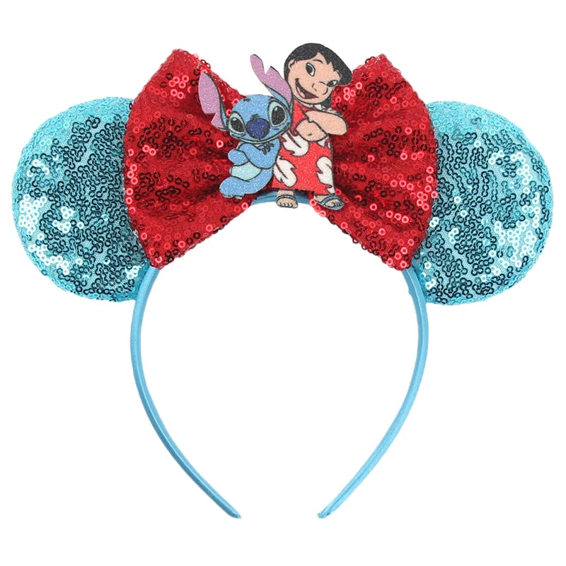 Mickey Mouse Ears Headband - Sequin Hair Bow for Halloween Festival and Cosplay