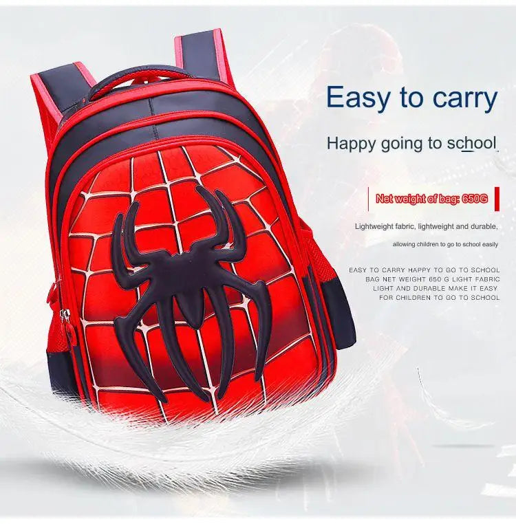 3D Kids Backpack - Durable Spider King Design - ZOOMNSTORE