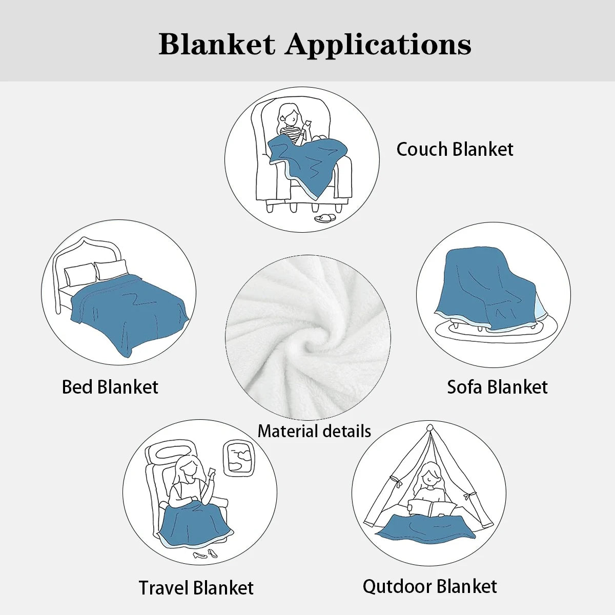 Camper Forest Pattern Blanket - Plush Travel Sofa Throw - ZOOMNSTORE