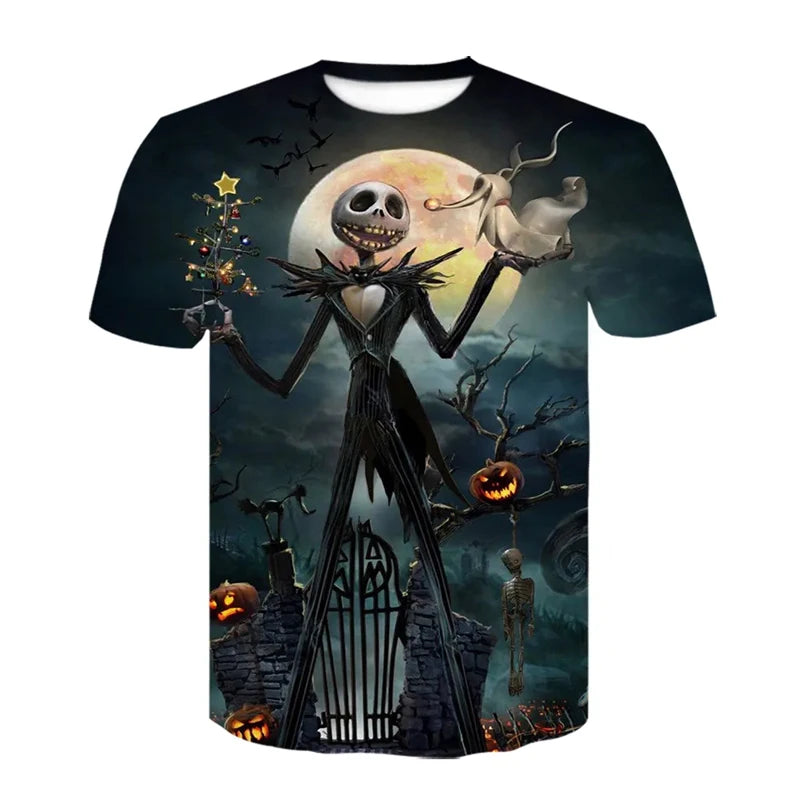 Halloween Skull Graphic Tee - Mens Hip Hop Streetwear T-shirt - ZOOMNSTORE