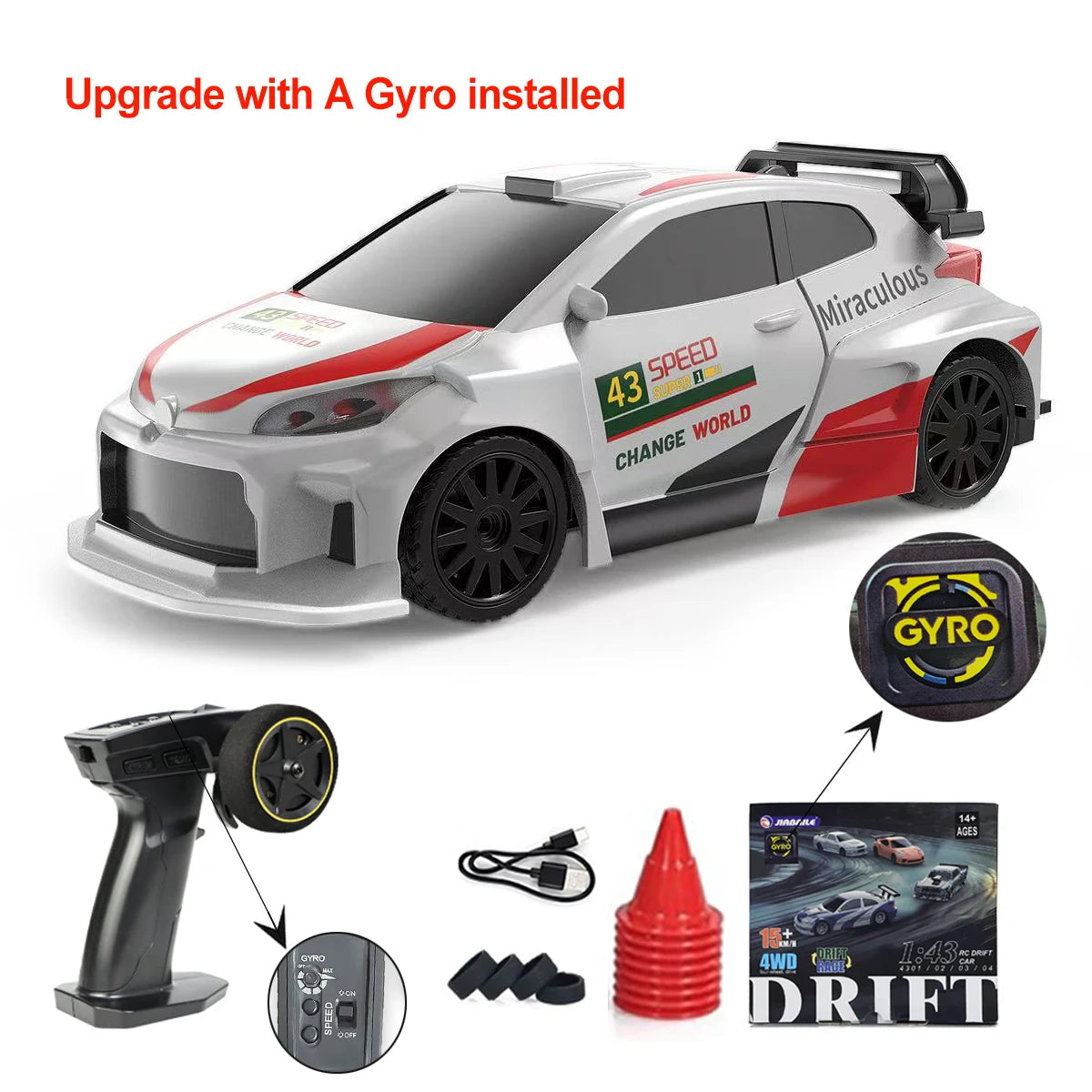 Upgraded 143 RC Drifting Car - High Speed 4WD Radio Control Mini Vehicle - ZOOMNSTORE