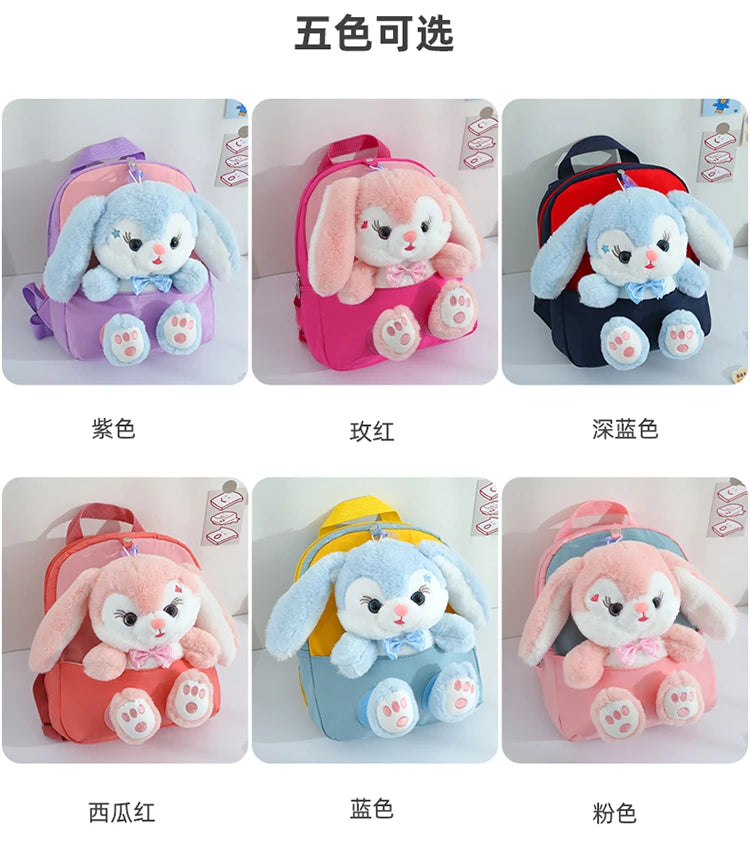 Plush 3D Rabbit Backpack - Cute Cartoon School Bag for Kids - ZOOMNSTORE