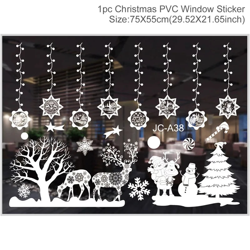 Merry Christmas Window Sticker - Holiday Home Decorations 2024-2025