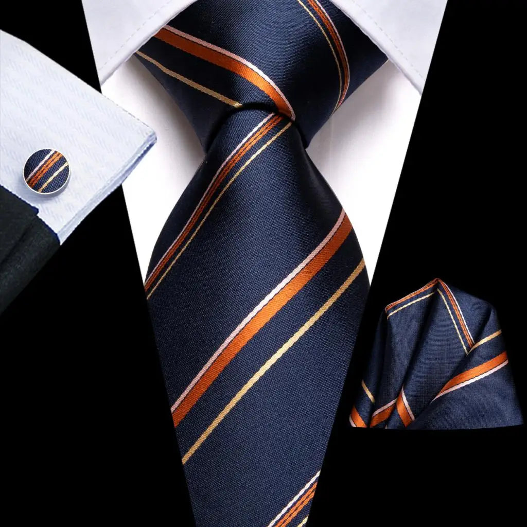 Blue Silk Mens Tie - Formal 100 Silk NeckTie for Weddings and Business