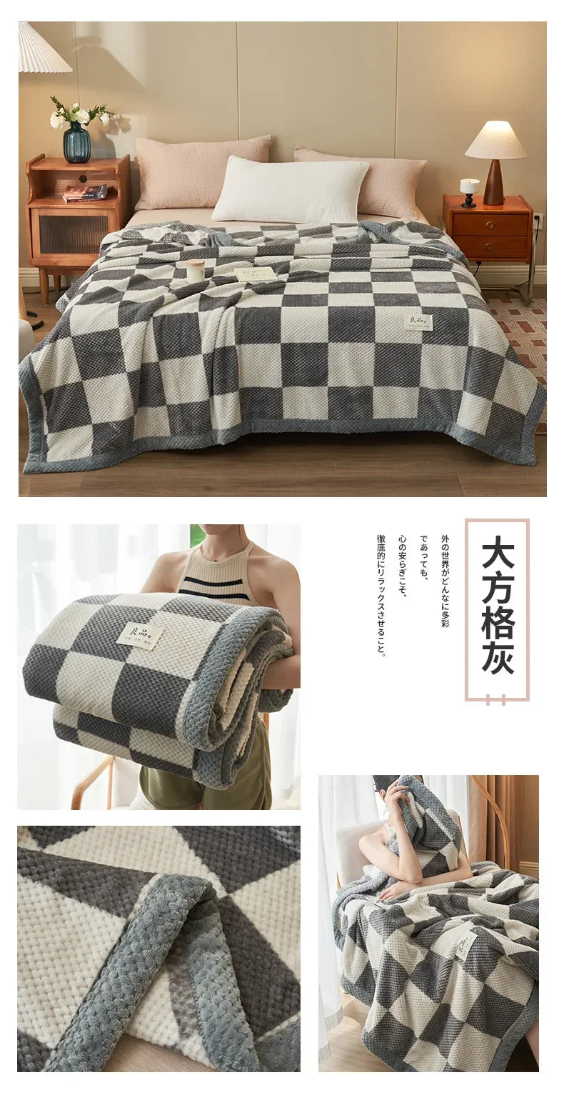 Soft Chenille Knit Throw Blanket - Handmade Machine Washable Cozy for Couch Bed - ZOOMNSTORE