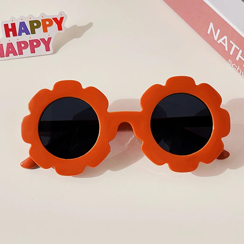 Kids Round Flower Sunglasses - UV400 Outdoor Sun Protection Shades