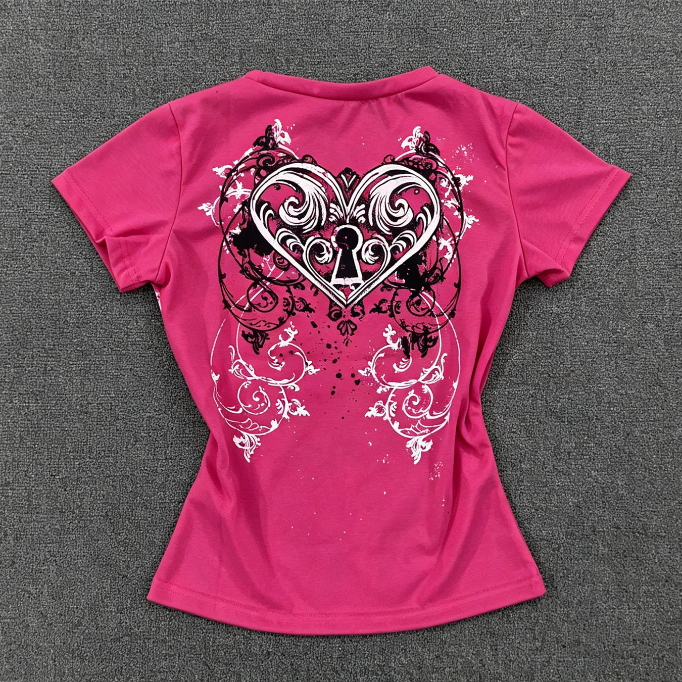 Summer New Millennium Women's Y2K Slim Fit T-Shirt Spicy Girl Retro Style Women's Printed Top