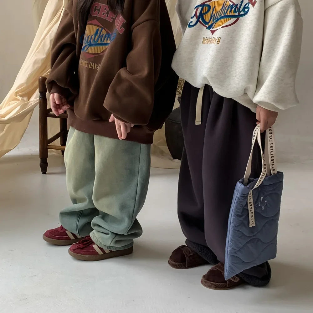 Childrens Fleece Hoodie - Warm Korean Pullover for Boys Girls - ZOOMNSTORE