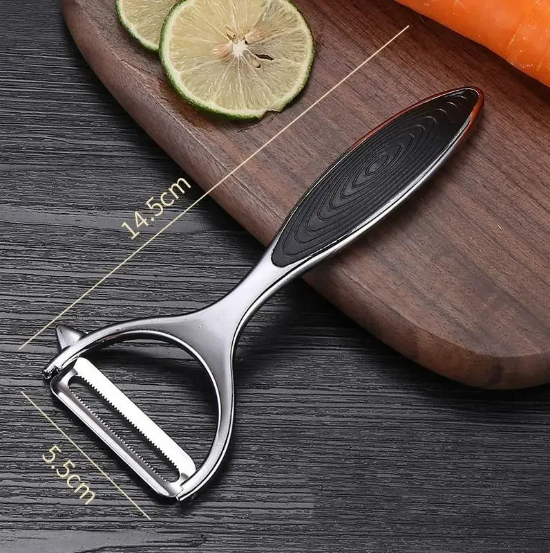 Stainless Steel Peeler - Multi Function Vegetable & Fruit Peeler with Julienne Slicer