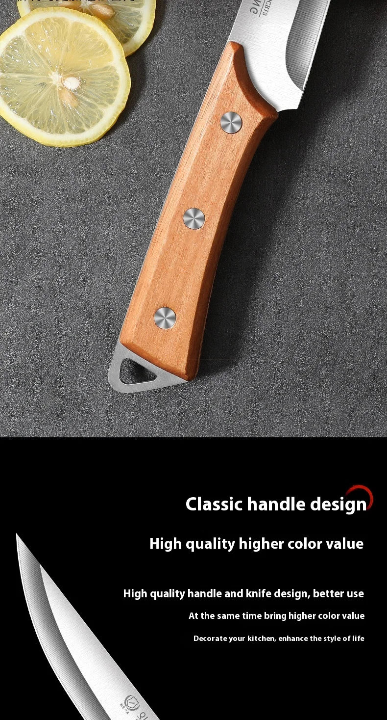 Professional Stainless Steel Fillet Knife - Forged Boning Fish Slicing Knife with Wooden Handle
