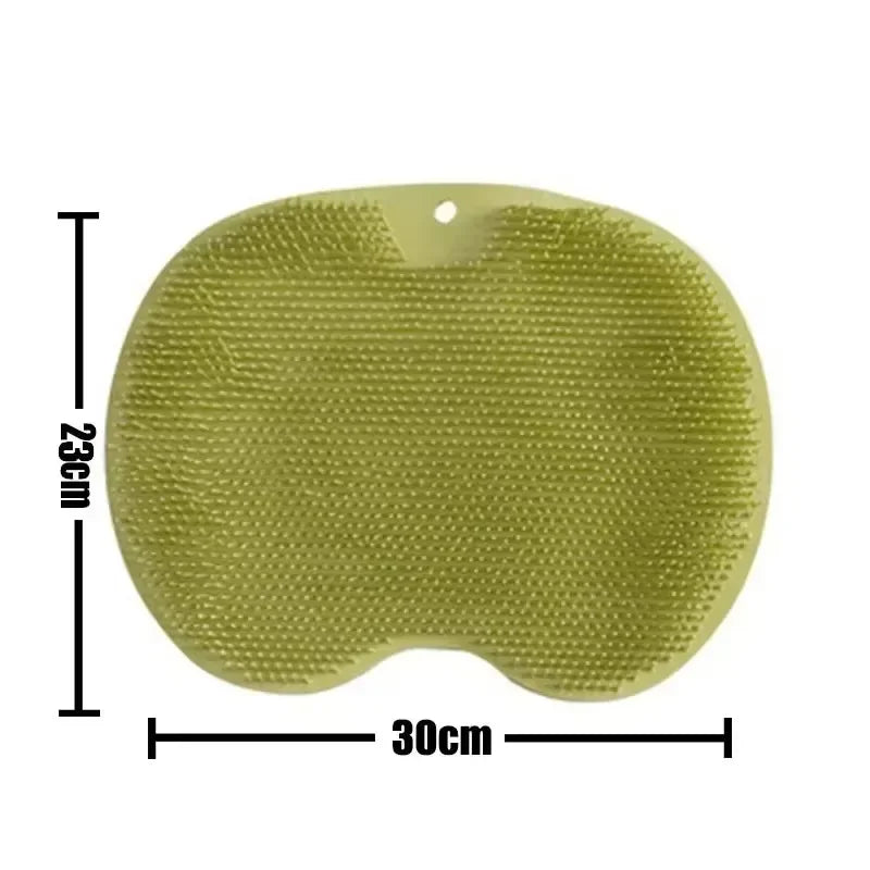 Body Shower Foot Scrubber Brush Wash The Body Cleanser Silicone Sponge Bath Massage Mat Back Brush Wall Mounted with Suction Cup - ZOOMNSTORE