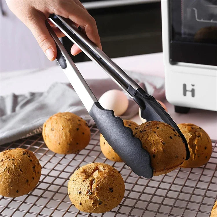 Silicone Kitchen Tongs - Non-Stick BBQ Salad Serving Utensils - ZOOMNSTORE