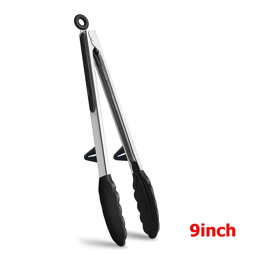 Silicone Kitchen Tongs - Non-Stick BBQ Salad Serving Utensils - ZOOMNSTORE