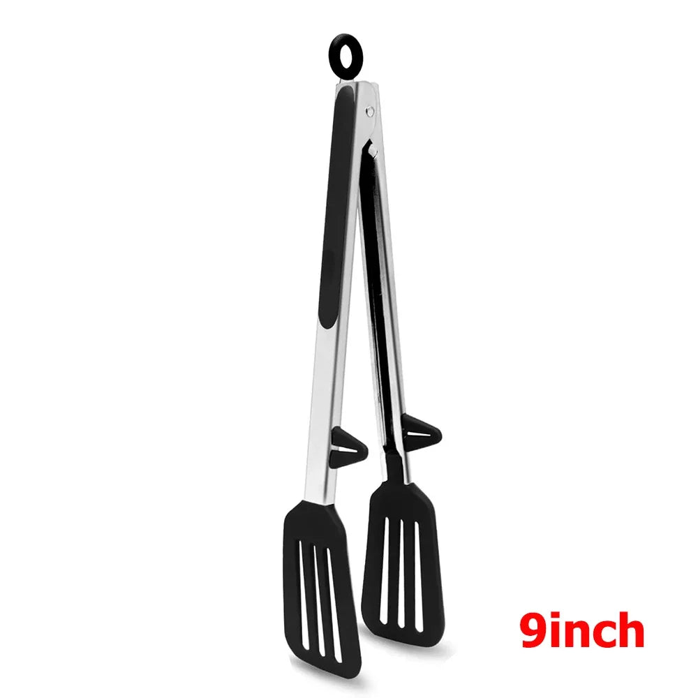 Silicone Kitchen Tongs - Non-Stick BBQ Salad Serving Utensils - ZOOMNSTORE