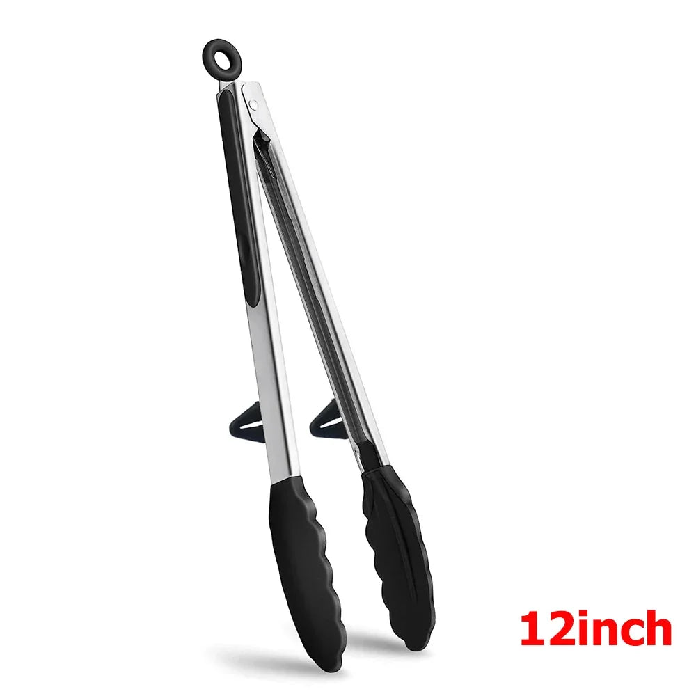Silicone Kitchen Tongs - Non-Stick BBQ Salad Serving Utensils - ZOOMNSTORE