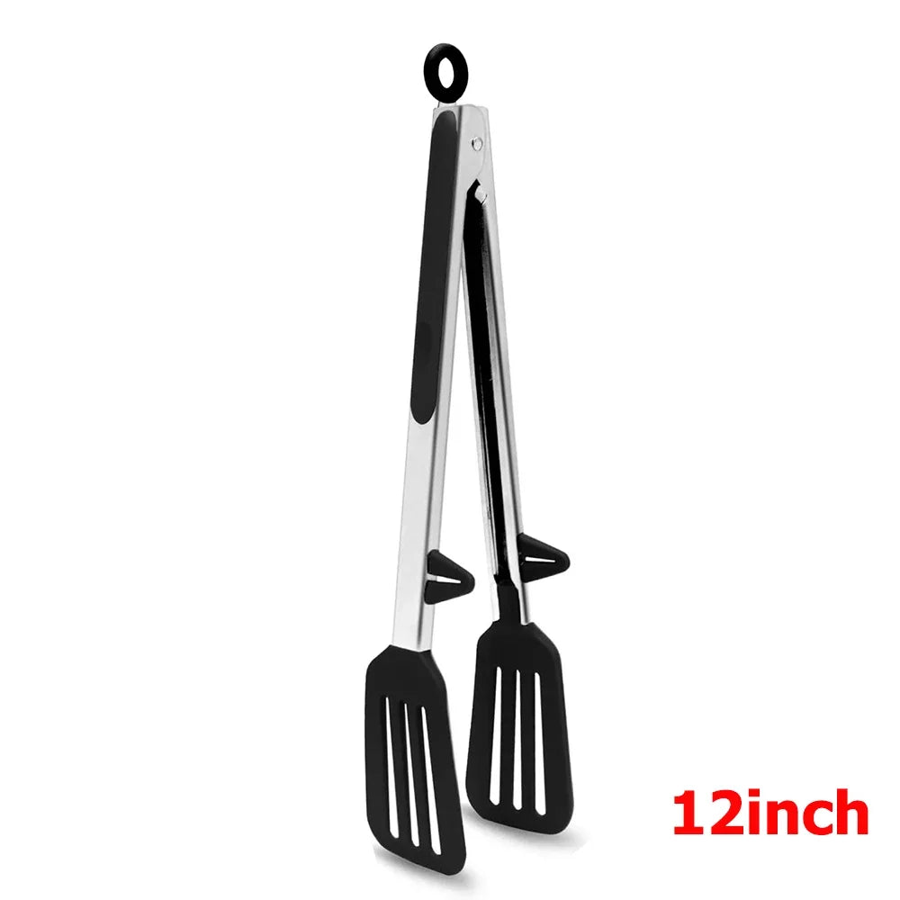 Silicone Kitchen Tongs - Non-Stick BBQ Salad Serving Utensils - ZOOMNSTORE