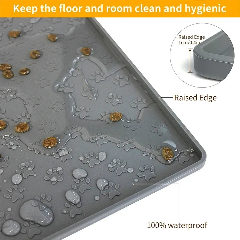 Silicone Pet Placemat - Waterproof Cat Dog Feeding Mat - ZOOMNSTORE