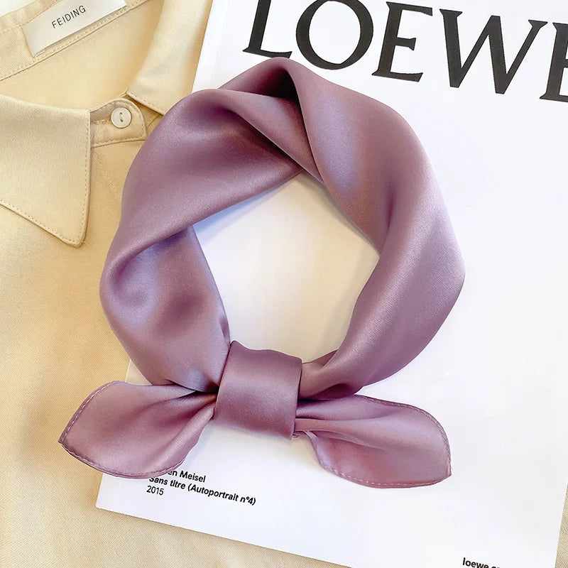Silk Bandana Scarf - Luxury Square Wrap for Women High-Quality Kerchief Spring Fashion Shawl - ZOOMNSTORE