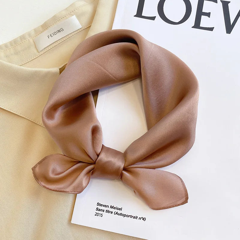 Silk Bandana Scarf - Luxury Square Wrap for Women High-Quality Kerchief Spring Fashion Shawl - ZOOMNSTORE