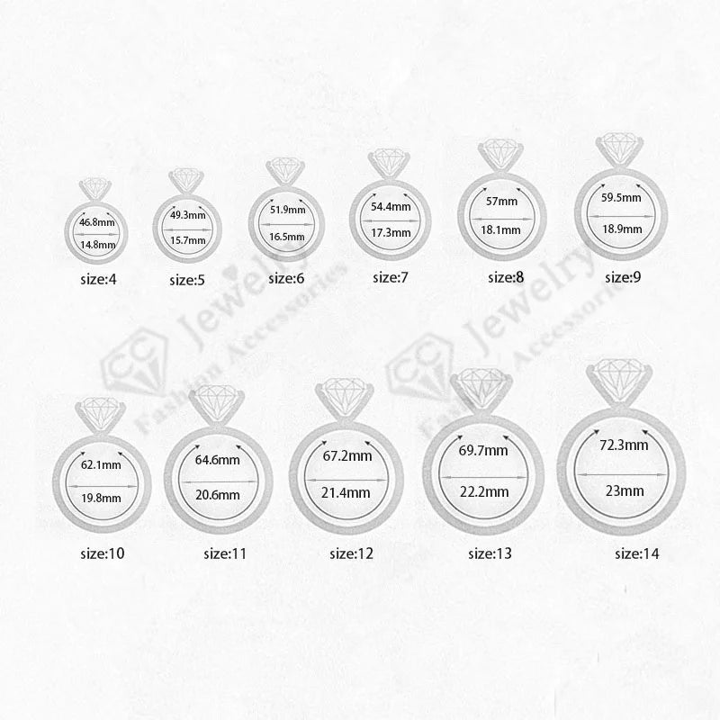 CC Wedding Rings For Women Silver Color 1ct 6 Claws Cubic Zirconia Engagement Propose Fashion Jewelry Accessories CC633 - ZOOMNSTORE