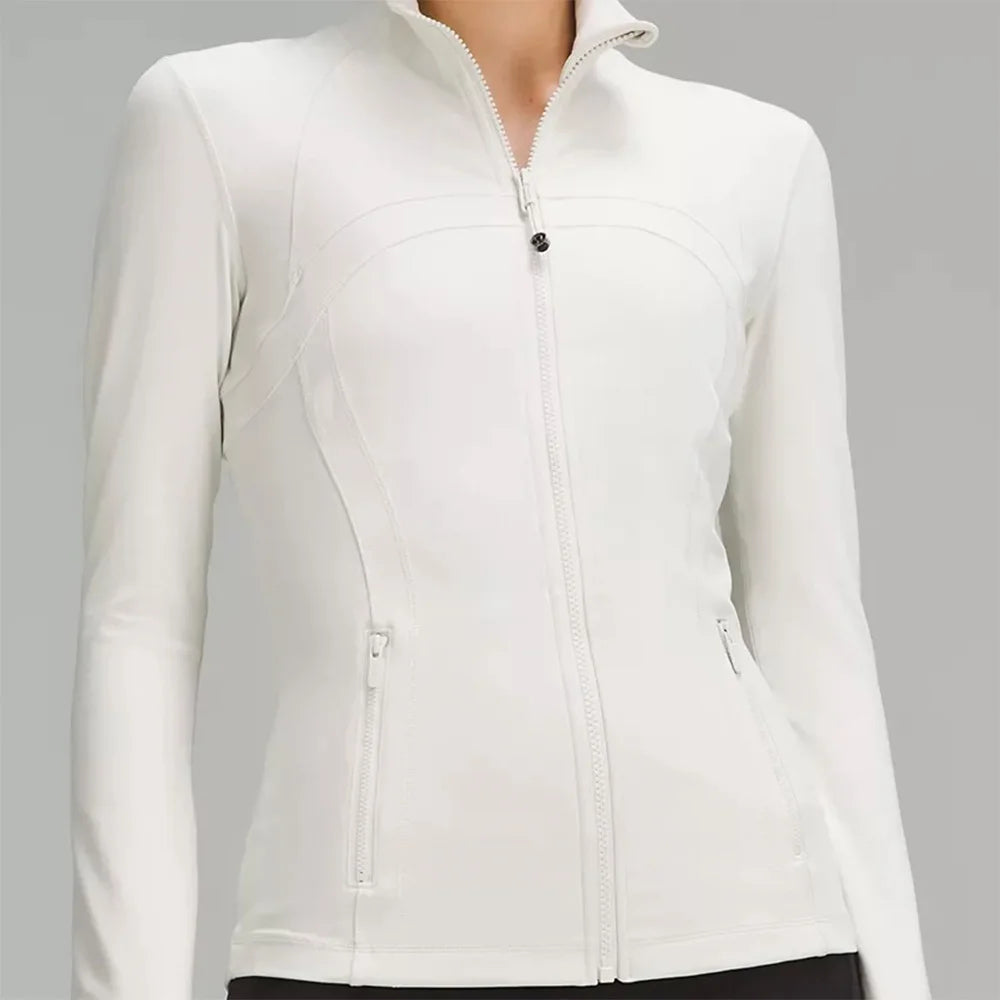 Slim-Fit Zip Jacket - Womens Long Sleeve Training Top for Running Fitness - ZOOMNSTORE