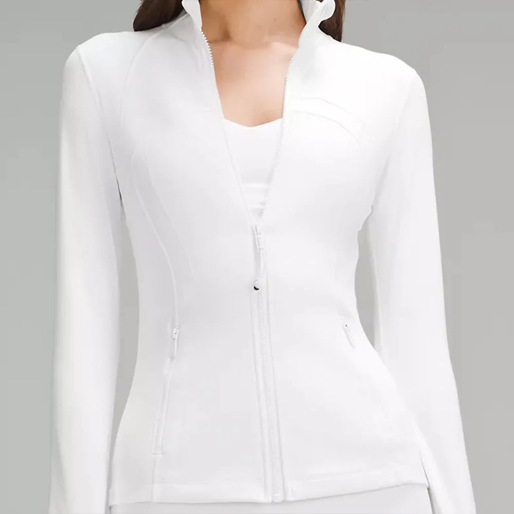 Slim-Fit Zip Jacket - Womens Long Sleeve Training Top for Running Fitness - ZOOMNSTORE