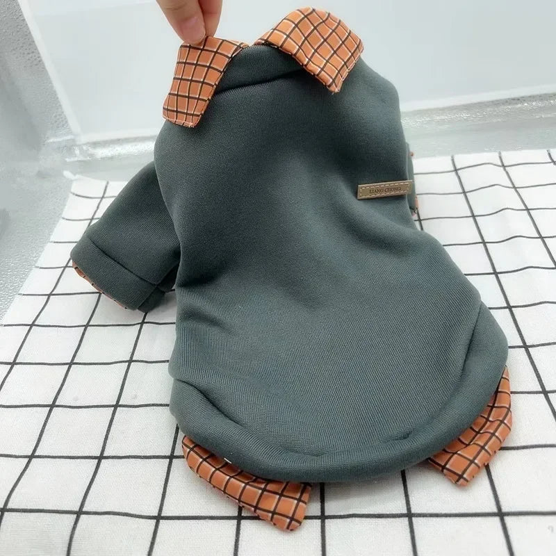 Small Dog Hoodie Jacket - Warm Winter Plaid Shirt for Puppies - ZOOMNSTORE