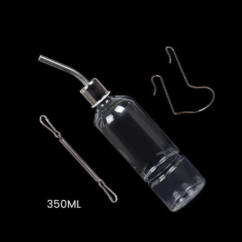 Small Pet Water Bottle - Plastic Rabbit Water Dispenser with Stainless Steel Nozzle, Leak Proof - ZOOMNSTORE